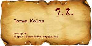 Torma Kolos névjegykártya